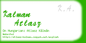 kalman atlasz business card