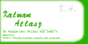 kalman atlasz business card